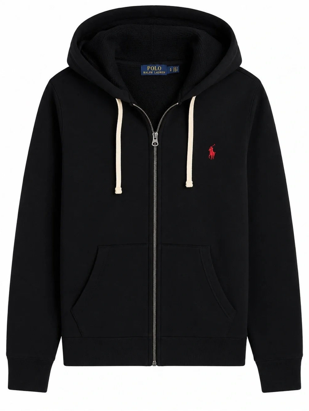 Polo by Ralph Lauren Black Zip Hoodie with Red Pony